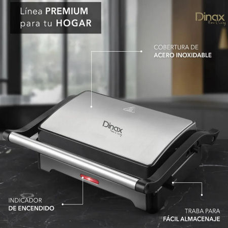 SANDWICHERA PANINI GRILL ELECTRICA METAL DINAX SANSM750M3N102